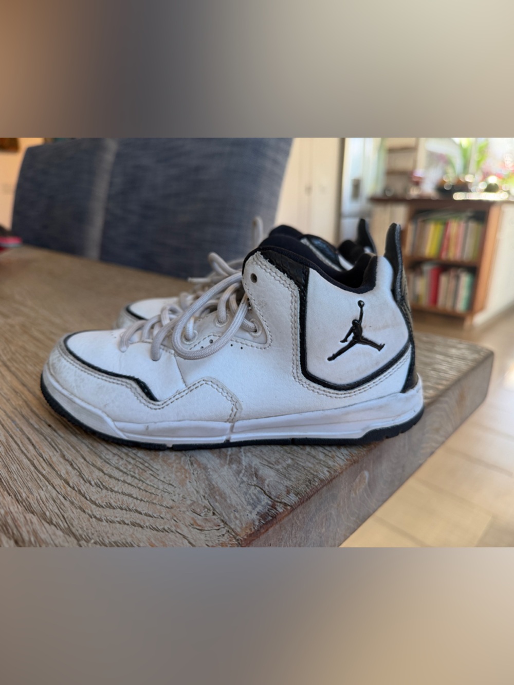 Nike Kids White and Black Jordan Sneakers